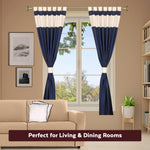 Cream raw silk curtain and cushion cover set shown together