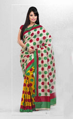 Georgette sari shown draped on a model