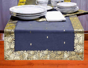 Black silk table runner running down a dining table
