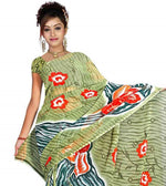 Georgette sari shown draped on a model