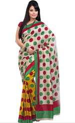 Georgette sari shown draped on a model