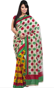 Georgette sari shown draped on a model